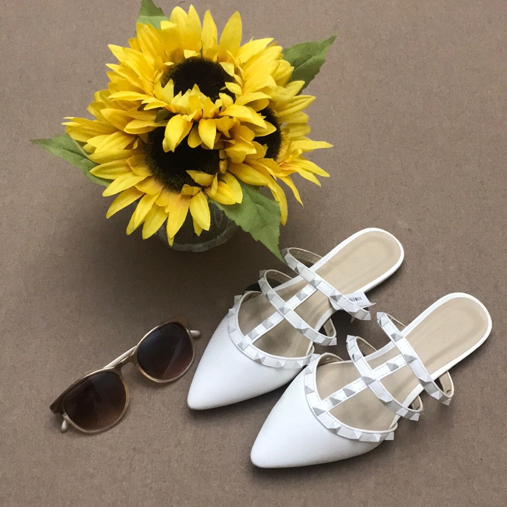 NEW White Closed toe sandals
